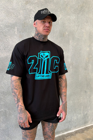 21C Tee - Black / Baby Blue