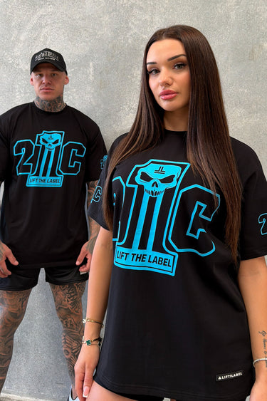 21C Tee - Black / Baby Blue