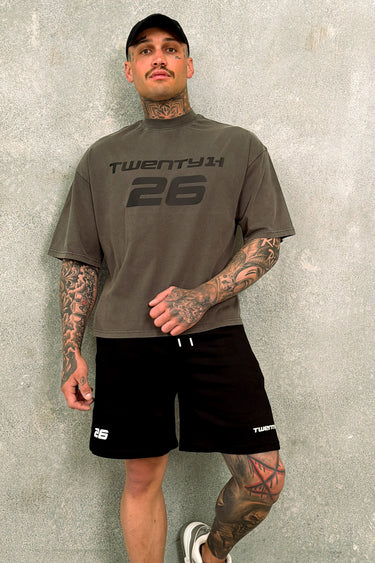 21H Signature Cropped Tee - Washed Khaki