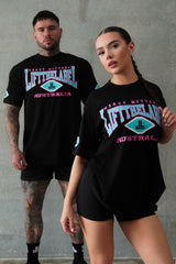 Home Tee -  Black/Pink/Teal