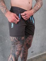 Della Squat Shorts - Vampire Grey / Baby blue