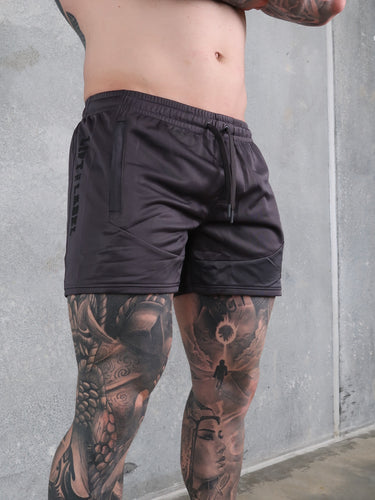 Della 2.0  Squat Shorts - Metallic Grey / Black