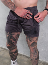 Della 2.0  Squat Shorts - Metallic Grey / Black