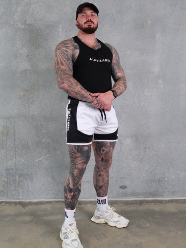Della 2.0  Squat Shorts - White / Black