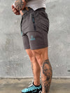 End Fit Tapered Shorts - Dark Grey Brown / Teal
