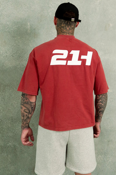 21H Signature Cropped Tee - Washed Red