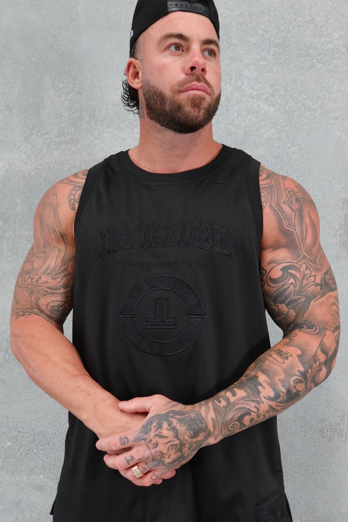 College Jersey Tank -Black/Black