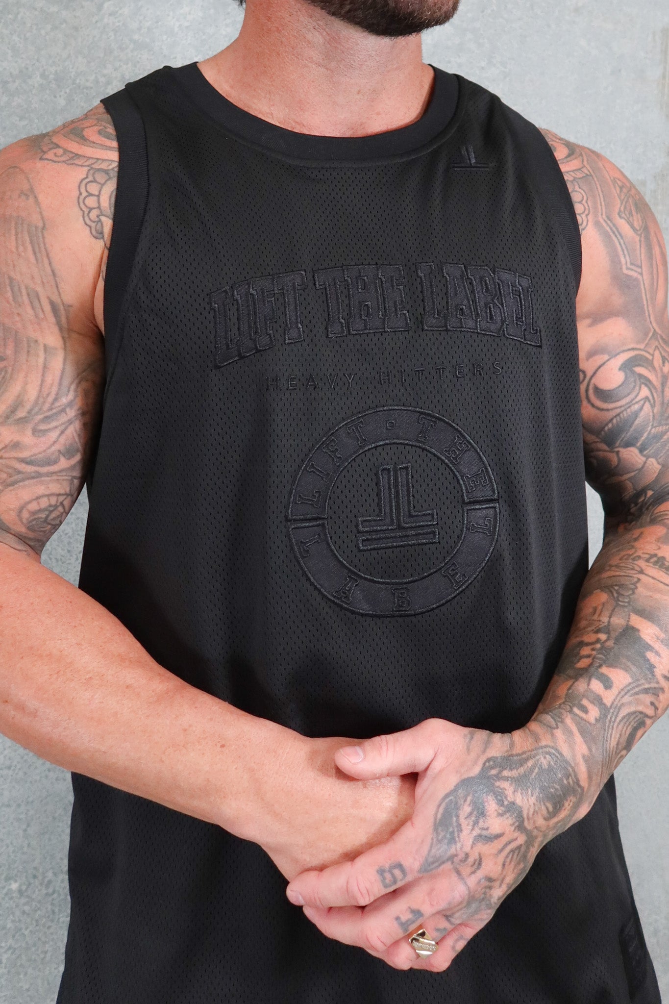 College Jersey Tank -Black/Black