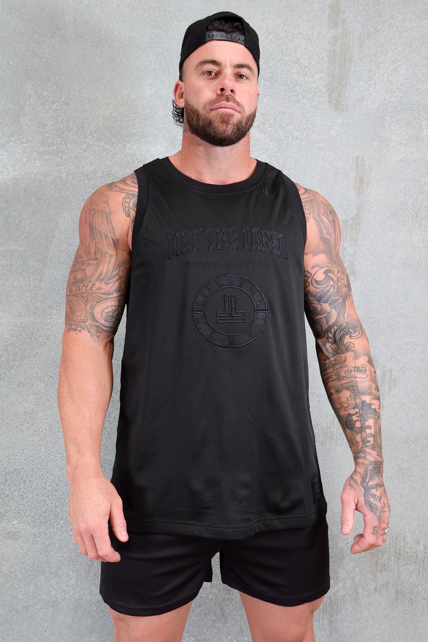 College Jersey Tank -Black/Black
