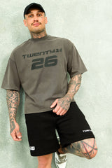 21H Signature Cropped Tee - Washed Khaki
