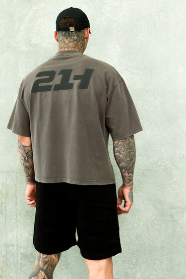 21H Signature Cropped Tee - Washed Khaki