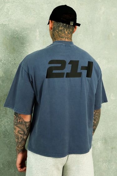 21H Signature Cropped Tee - Washed Blue