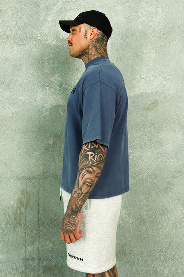 21H Signature Cropped Tee - Washed Blue