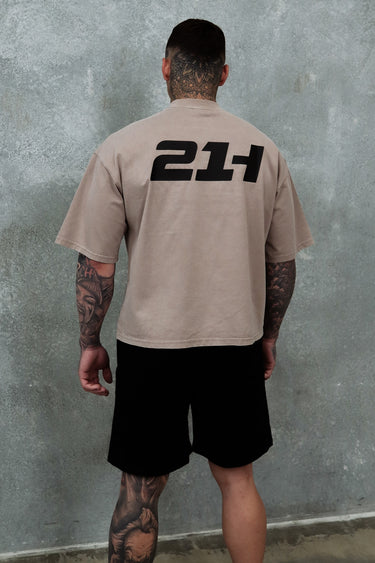 21H Signature Cropped Tee - Washed Beige