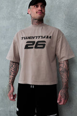 21H Signature Cropped Tee - Washed Beige