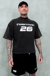 21H Signiture Cropped Tee - Washed Black