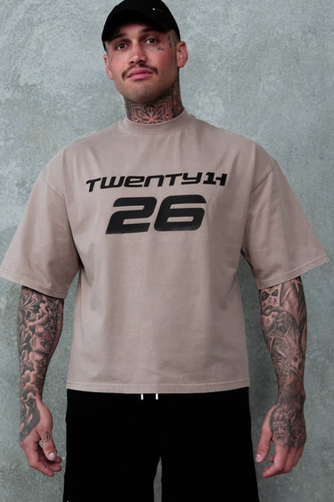 21H Signature Cropped Tee - Washed Beige