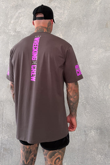Wrecking Crew Tee - Dark Brown -Purple