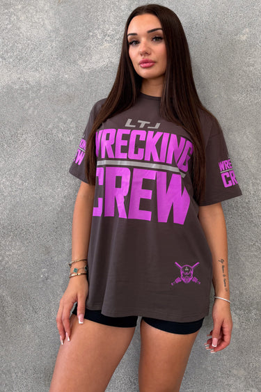 Wrecking Crew Tee - Dark Brown -Purple