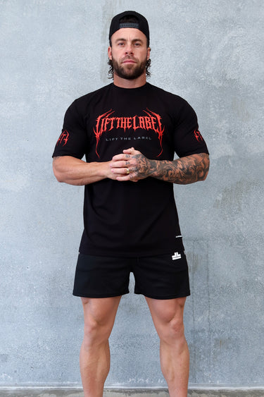 METAL LOGO - BLACK / RED