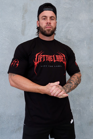 METAL LOGO - BLACK / RED