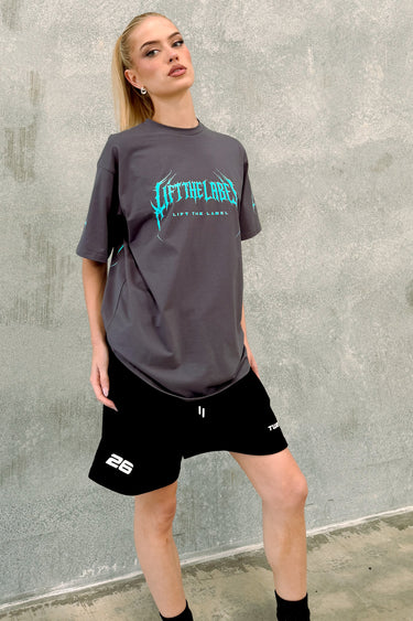 METAL LOGO - DAVYS GREY / AQUA