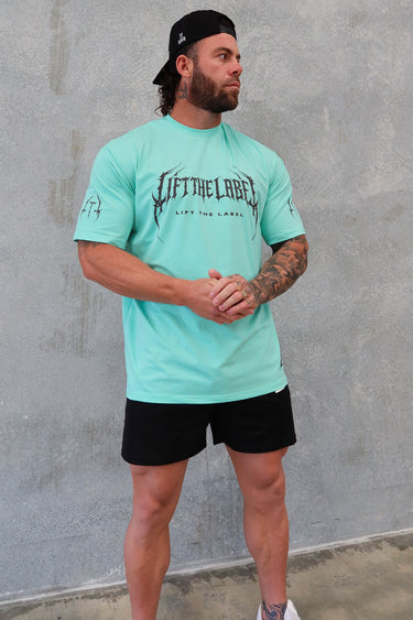 METAL LOGO - AQUA / DARK GREY
