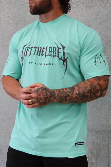 METAL LOGO - AQUA / DARK GREY