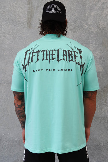 METAL LOGO - AQUA / DARK GREY