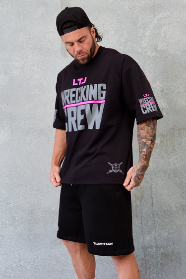 LTL BOX FIT TEE - BLACK / PINK