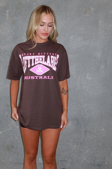 Home Tee - Brown/Pink