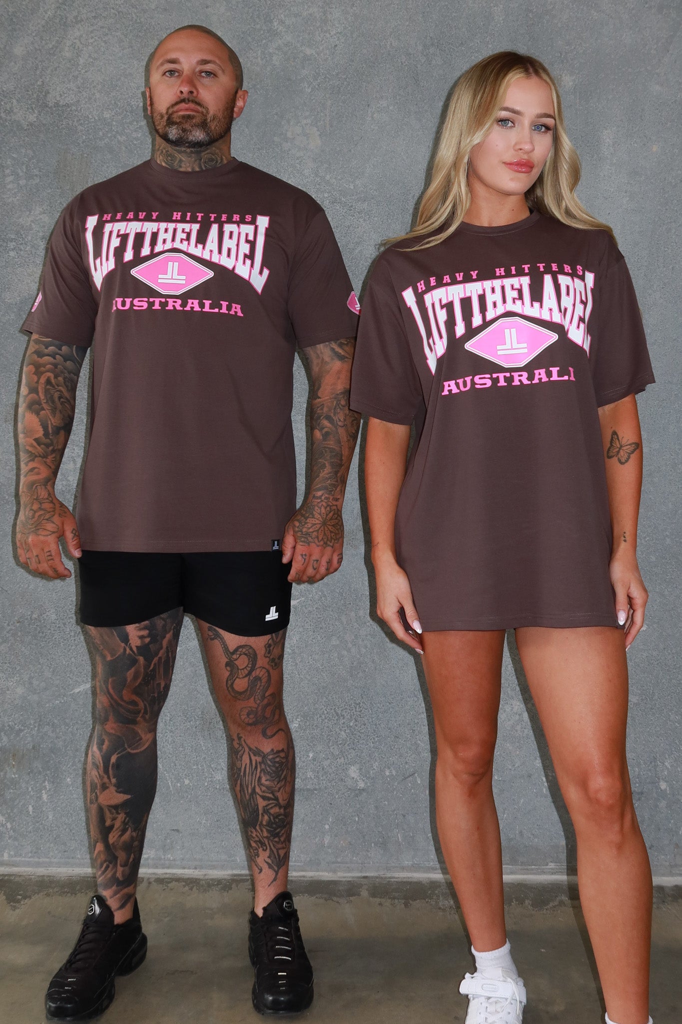 Home Tee - Cedar Brown/ Pink