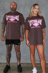 Home Tee - Brown/Pink