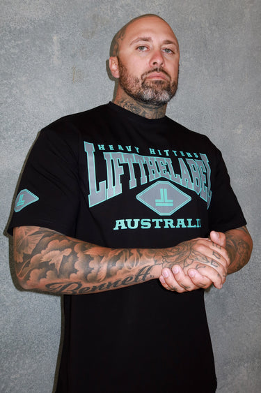 Home Tee - Black/Baby Blue