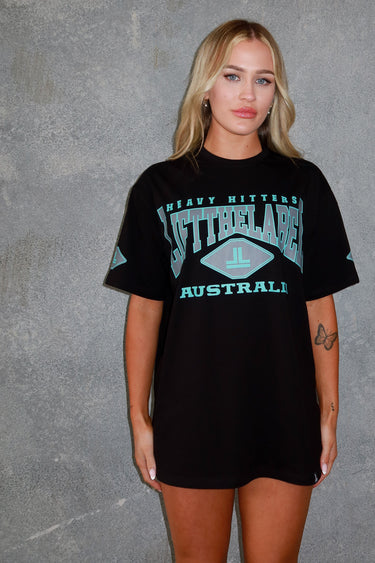 Home Tee - Black/Baby Blue