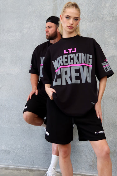 LTL BOX FIT TEE - BLACK / PINK
