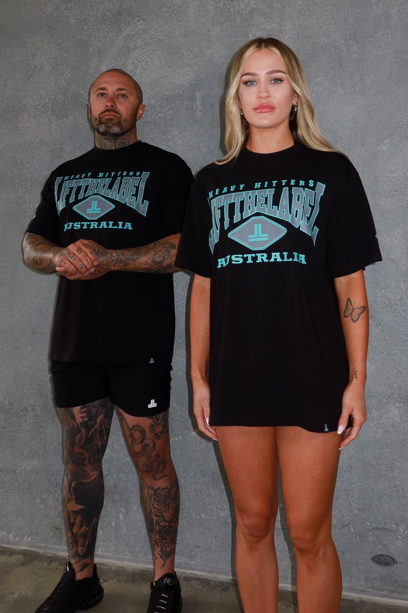 Home Tee -Black / Baby Blue