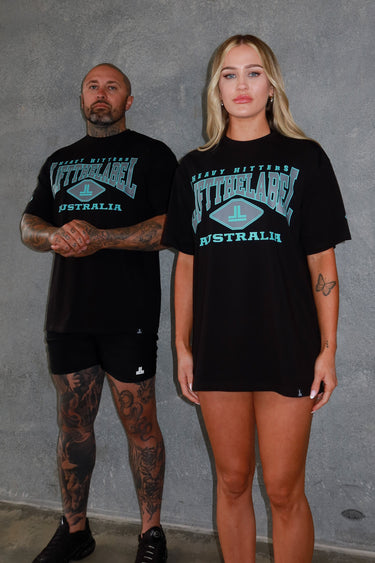 Home Tee - Black/Baby Blue