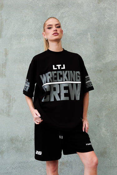 LTL BOX FIT TEE - BLACK / GREY