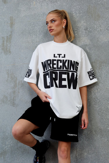 LTL BOX FIT TEE - WHITE / BLACK