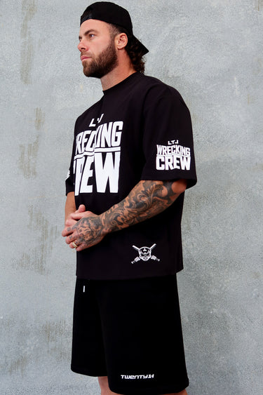 LTL BOX FIT TEE - BLACK / WHITE