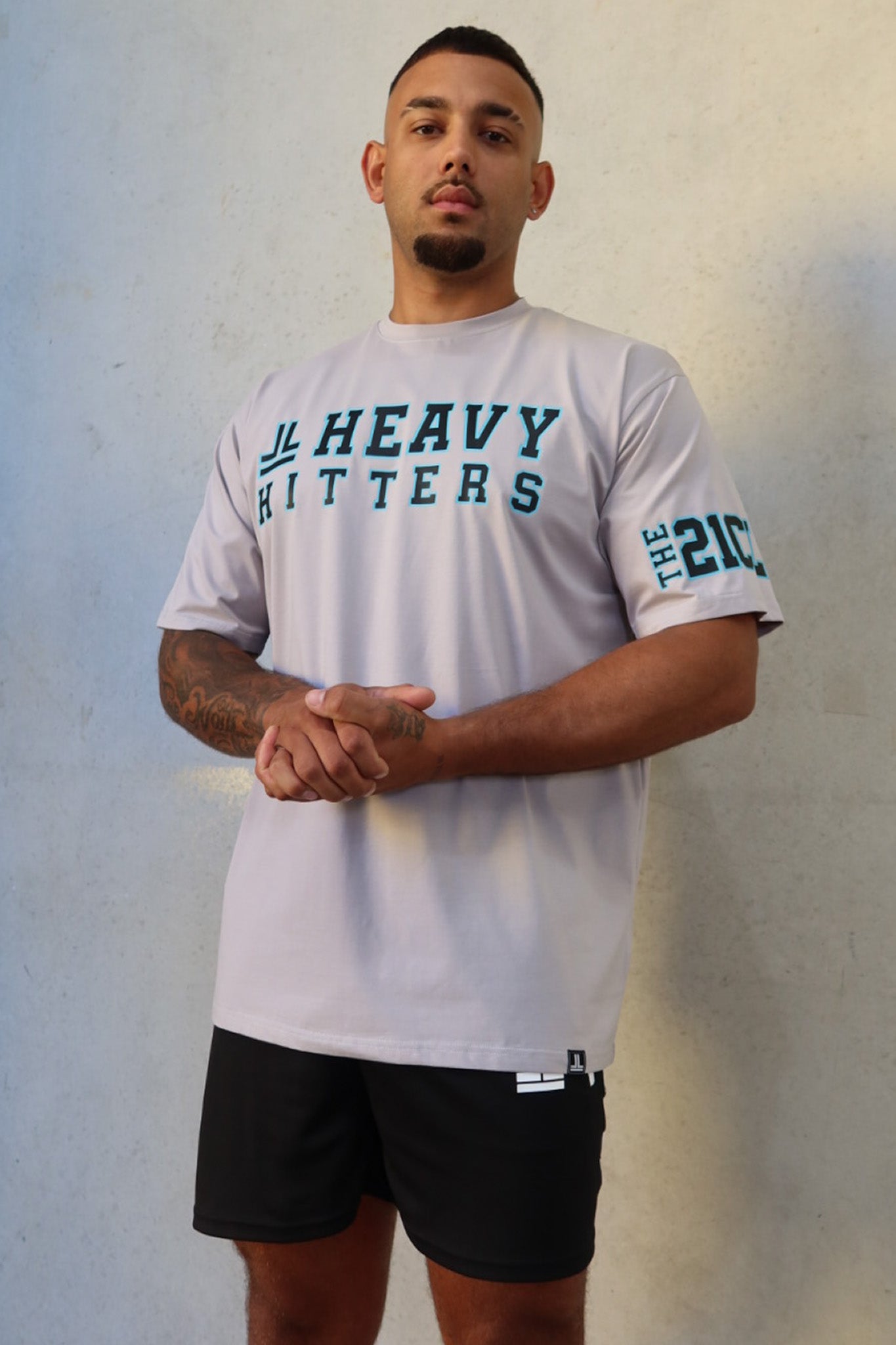 Team Hitter Tee - Stone Grey / Teal