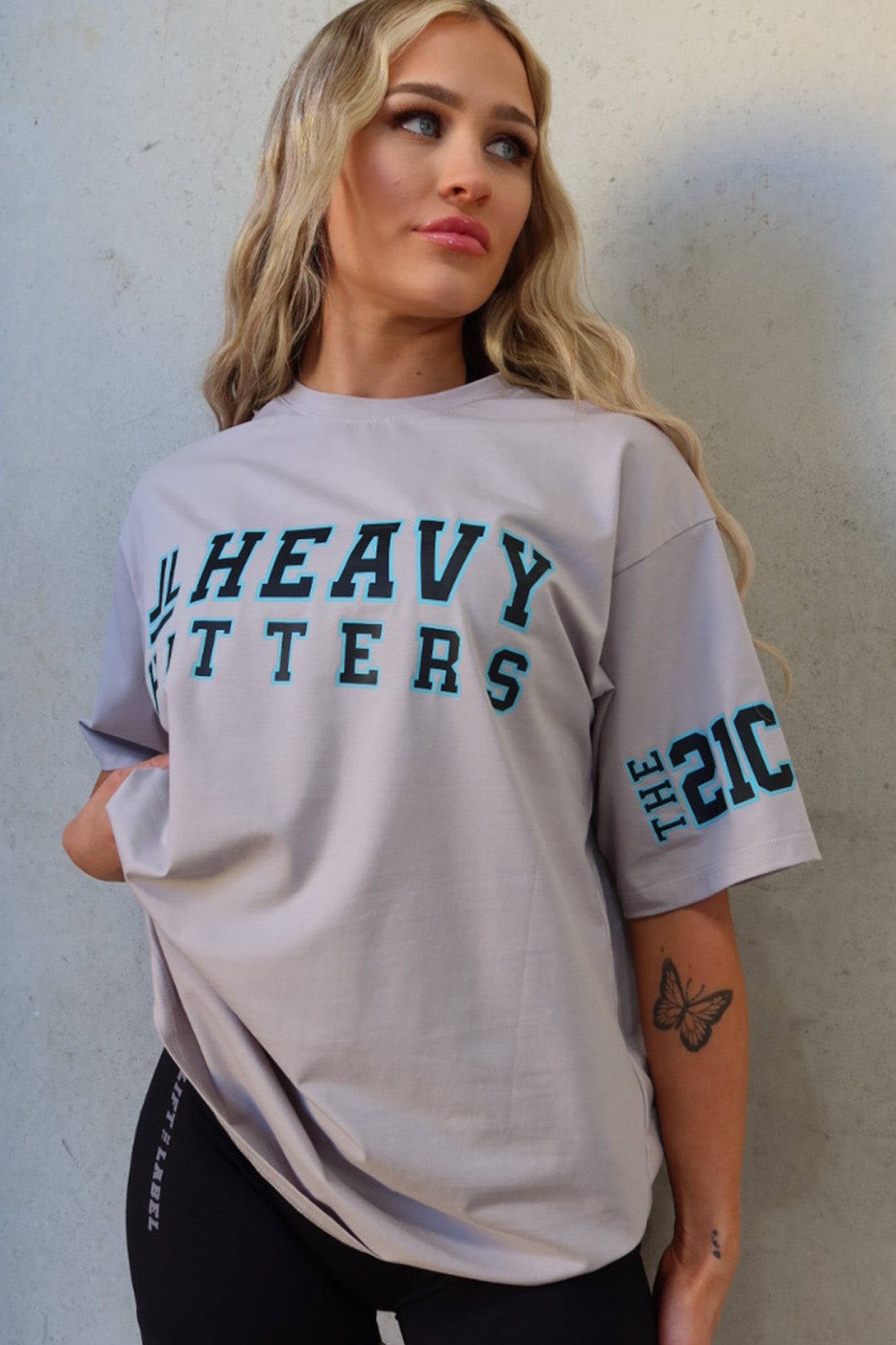 Team Hitter Tee - Stone Grey / Teal