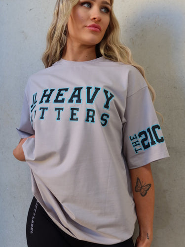 Team Hitter Tee - Stone Grey / Teal