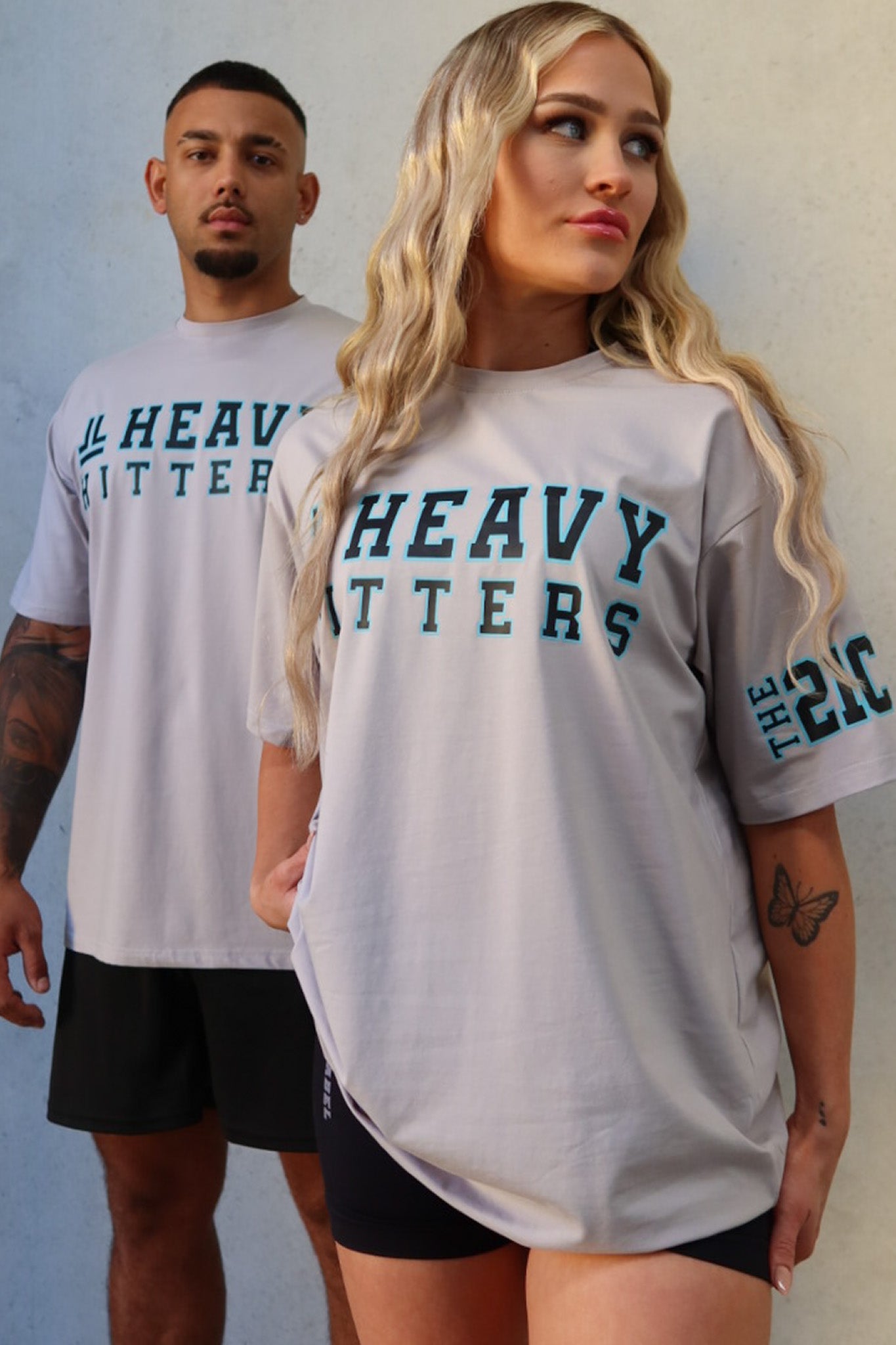Team Hitter Tee - Stone Grey / Teal