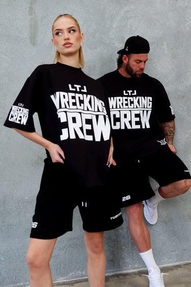 LTL BOX FIT TEE - BLACK / WHITE