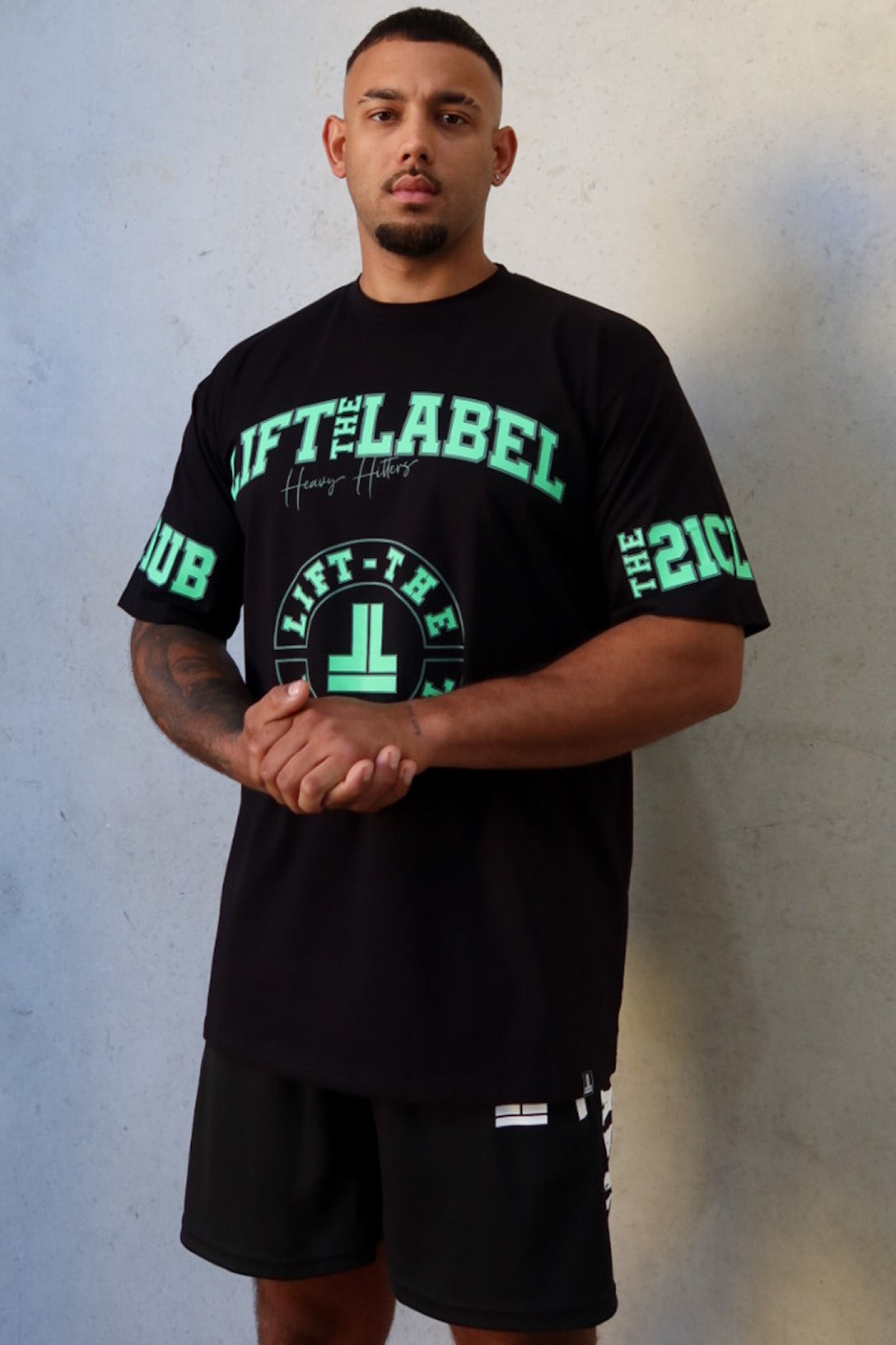 Prints Tee - Black / Lime Green