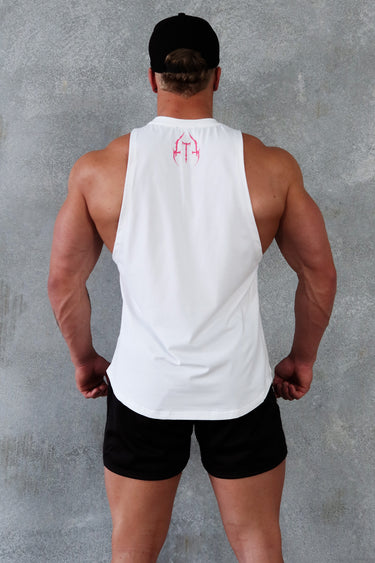 Metal Tank - White / Hot Pink