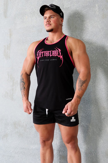 Metal T-Back - Black / Hot Pink