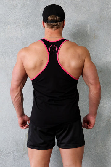 Metal T-Back - Black / Hot Pink